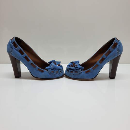 Women's Dolce & Gabbana Blue Suede Platform Loafer Heels Euro Size 37.5 image number 2