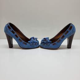 Women's Dolce & Gabbana Blue Suede Platform Loafer Heels Euro Size 37.5 alternative image