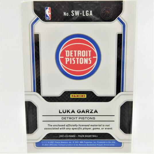 2021-22 Luka Garza Panini Prizm Rookie Sensational Swatches Detroit Pistons image number 3