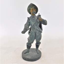 Antique 8 Inch Metal Statue Of A French Musketeer