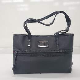 Nicole Miller Black Leather Shoulder Bag