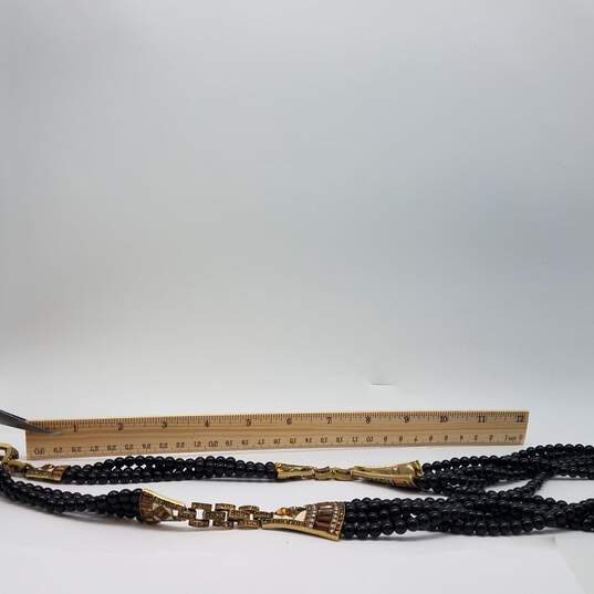Heidi Daus Gold Tone Black Beads Crystal 40 Inch Necklace 240.0g image number 8