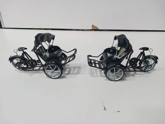2pc Bundle of Vietnamese Mini Rickshaw Figures image number 1