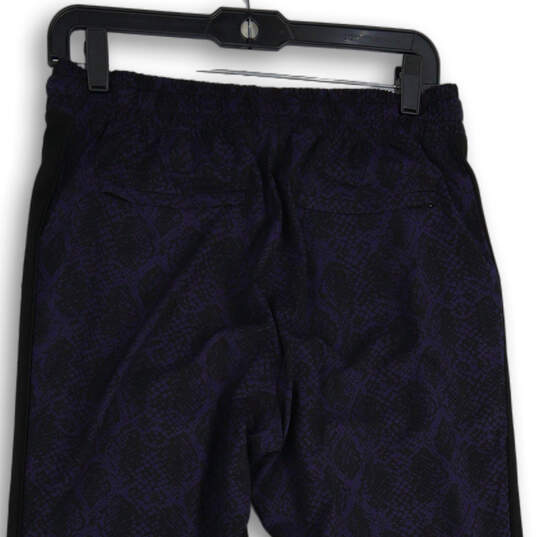 Womens Purple Black Geometric Elastic Waist Pull-On Jogger Pants Size 6 image number 3