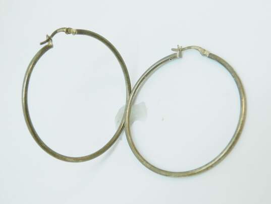 Artisan 925 Chunky Square Twisted & Smooth Tube & Bali Style Hoop Earrings Variety 18.7g image number 5