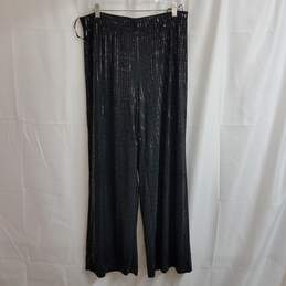Women's Anne Klein Sequined Wide Black Pants Size Large