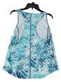 Womens Blue Tropical V-Neck Racerback Pullover Tank Top XL image number 2