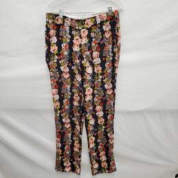 Equipment Femme WM's 100% Silk Black Floral Pants Size S/P