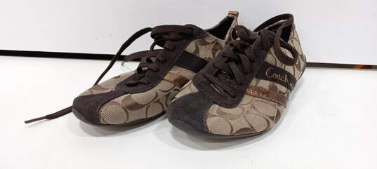 Coach Women's Belina Brown Canvas Sneakers Size 6 image number 1