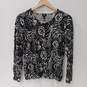 Talbots Women's Black Floral Knit Cardigan Size S NWT image number 1