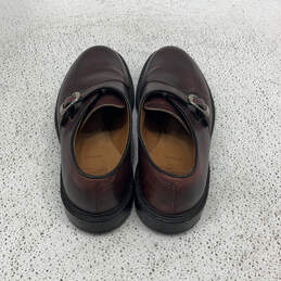 Mens Halsted Burgundy Leather Round Toe Buckle Monk Strap Dress Shoes Sz 9 alternative image