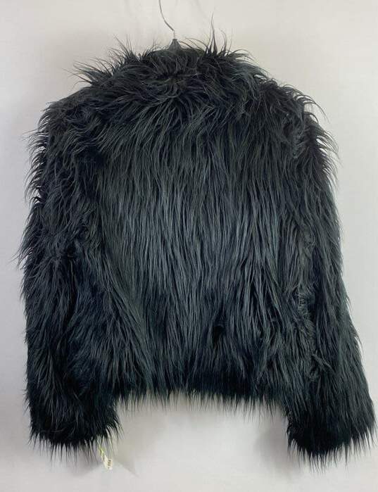 INC International Black Faux Fur Coat - Size Medium image number 2