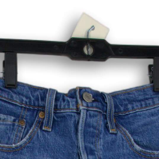 Womens Blue Denim Distressed 5-Pocket Design Cut-Off Shorts Size W27 image number 3