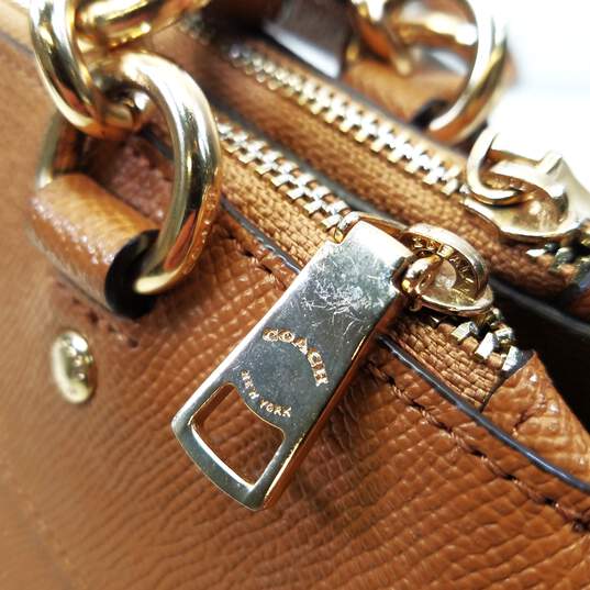 COACH F25397 Mini Lillie Carryall Brown Leather Shoulder Satchel bag image number 3