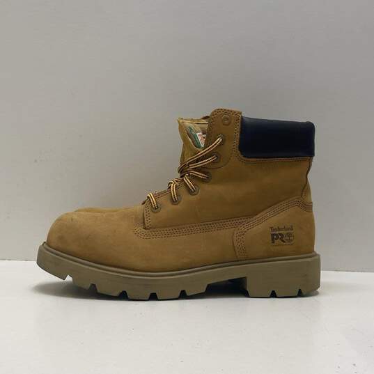 Timberland Pro 6 Inch Tan Leather Work Boots Men's Size 9 M image number 1