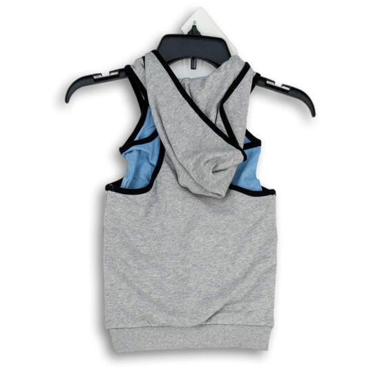 NWT Kids Heather Gray Sleeveless Scoop Neck Hooded Pullover Tank Top Size 2T image number 2