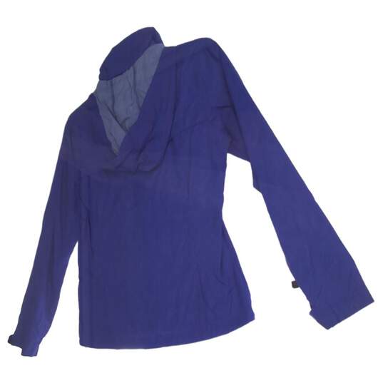 Mens Blue Long Sleeve Full Zip Hooded Athletic Jacket Size XS image number 2