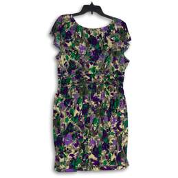 NWT Womens Multicolor Floral Scoop Neck Sleeveless Short Mini Dress Size XL alternative image