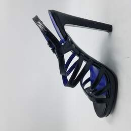Sergio Rossi Strappy Sandal Women's Sz 8 Black Patent alternative image