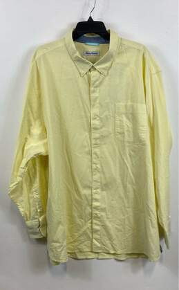 NWT Tommy Bahama Mens Yellow Oxford Isles Stretch Button-Up Shirt Size 3XL