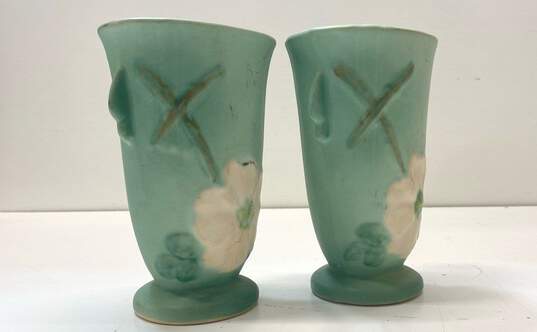 Weller Pottery Vintage Pair of Dog Wood Art Deco Ceramic Art Vase image number 4