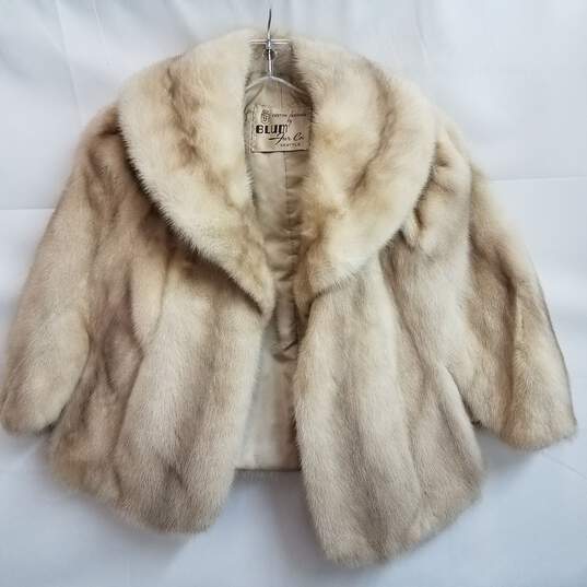 Vintage Blum Fur Co Light Brown Mink Capelet Coat image number 1