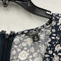Womens Blue White Floral Short Sleeve V-Neck Back Zip Wrap Dress Size 8 image number 2