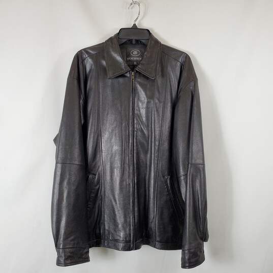 Back Bay Leather Design Men Black Leather Jacket sz L image number 1