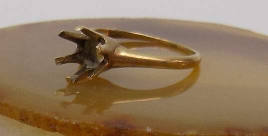 14K Gold Solitaire Wedding Band Ring Setting 1.5g image number 5