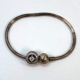Designer Pandora 925 ALE Sterling Silver Snake Chain Charm Bracelet