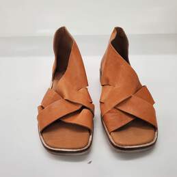 Free People Sun Valley Sandal in Sienna Brown Leather Women's Size 7.5