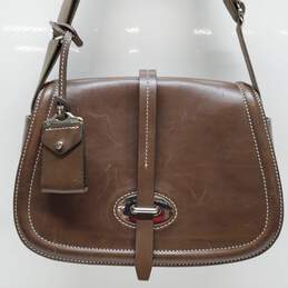 Dooney & Bourke Florentine Toscana Saddle Bag Full Flap Crossbody Dark Brown alternative image