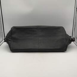 UGG Australia Womens Black Leather Double Handle Zipper Inner Pocket Duffle Bag