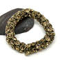 Designer Fossil Gold-Tone Brown Rhinestone Fashionable Chain Bracelet image number 2