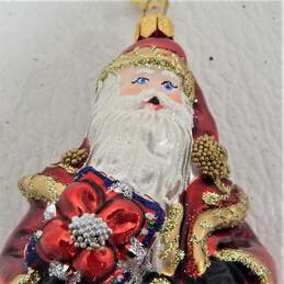 Juliska Berry And Thread Hand Blown Glass Santa Christmas Ornament alternative image