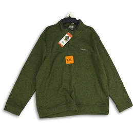 NWT Mens Green Fleece Long Sleeve Mock Neck Pullover Jacket Size XXL