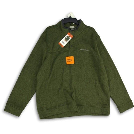 NWT Mens Green Fleece Long Sleeve Mock Neck Pullover Jacket Size XXL image number 1