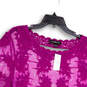 NWT Womens Purple Lace Short Sleeve Round Neck Pullover Blouse Top Sz 18/20 image number 1
