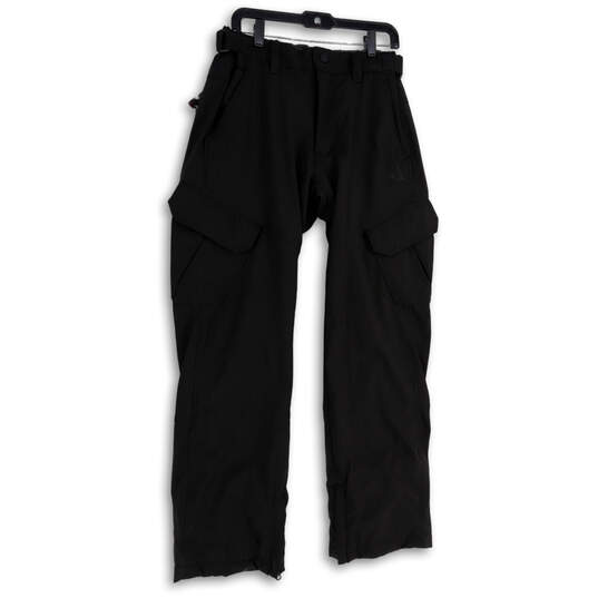 NWT Mens Black Flat Front Cargo Pockets Straight Leg Snow Pants Size M image number 1