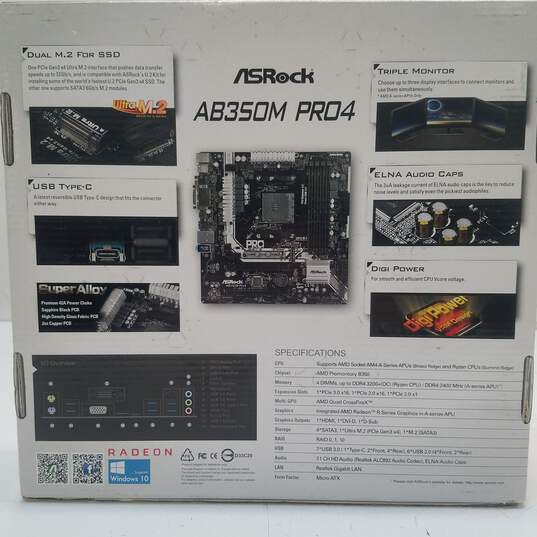 ASRock AB350M Pro4 RYZEN AMD A12 - Motherboard image number 3