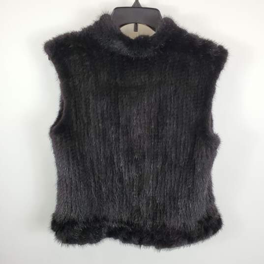 Unbranded Women Black Fur Vest M image number 2