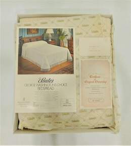 VTG Bates George Washington's Choice Bedspread Twin Size Antique White IOB alternative image