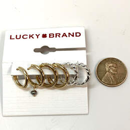 NWT Designer Lucky Brand Hypoallergenic Two-Tone Three Hoop Earrings Set