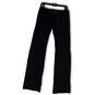Womens Black Flat Front Pockets Stretch Wide Leg Cargo Pants Size 6T image number 1