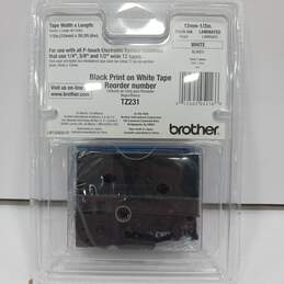 Brother TZ Tape P-touch Electronic Labeling System Black Print On White Tape NIB alternative image