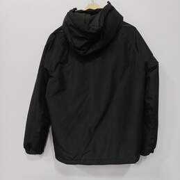 Mens Black Long Sleeve Pockets Full Zip Hooded Windbreaker Jacket Size Medium alternative image