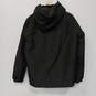 Mens Black Long Sleeve Pockets Full Zip Hooded Windbreaker Jacket Size Medium image number 2