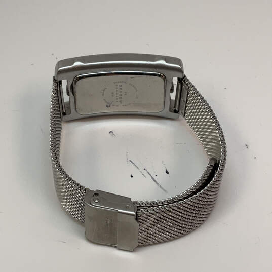 Designer Skagen Silver-Tone Dual Time Rectangle Dial Analog Wristwatch image number 4