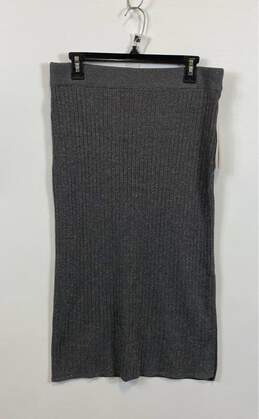 NWT Nanette Lepore Womens Gray Skirt Elastic Waist Side Slit Maxi Skirt Size M