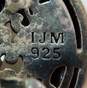 TJM Signed 925 Marcasite Amethyst Omega Clip Earrings 9.7g image number 5